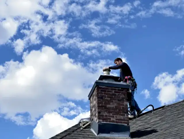 Gilbert Chimney Sweep installing a sturdy chimney cap in Gilbert, AZ