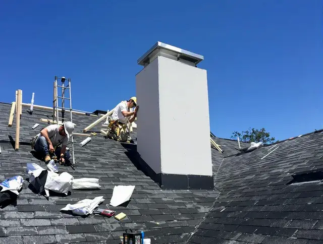 Gilbert Chimney Sweep crew installing a new chimney in Gilbert, AZ