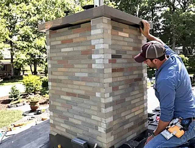 Gilbert Chimney Sweep completing a modern chimney remodel in Gilbert, AZ