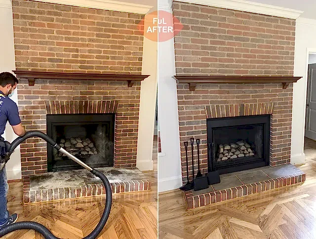 Gilbert Chimney Sweep carefully sanitizing a fireplace in Gilbert, AZ